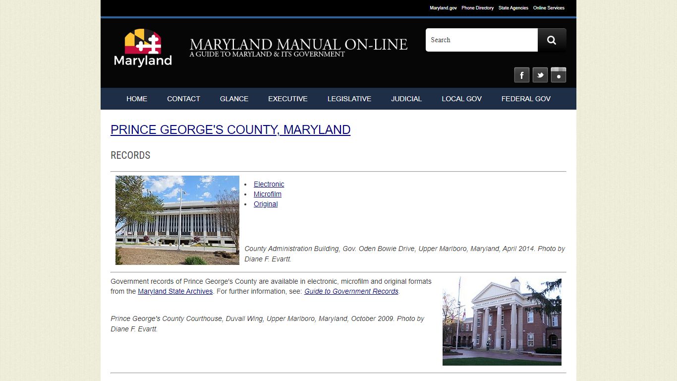 Prince George's County, Maryland - Records